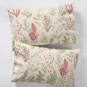 ISO 2 King Sized Pillowcases - L.L. Bean's Botanical Floral Percale Sheets